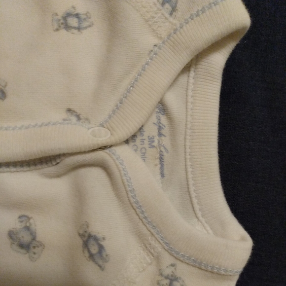 Polo Ralph Lauren Baby Boy Layette Collection Blue Footed Pajamas Coverall 3 Mos - Picture 4 of 10